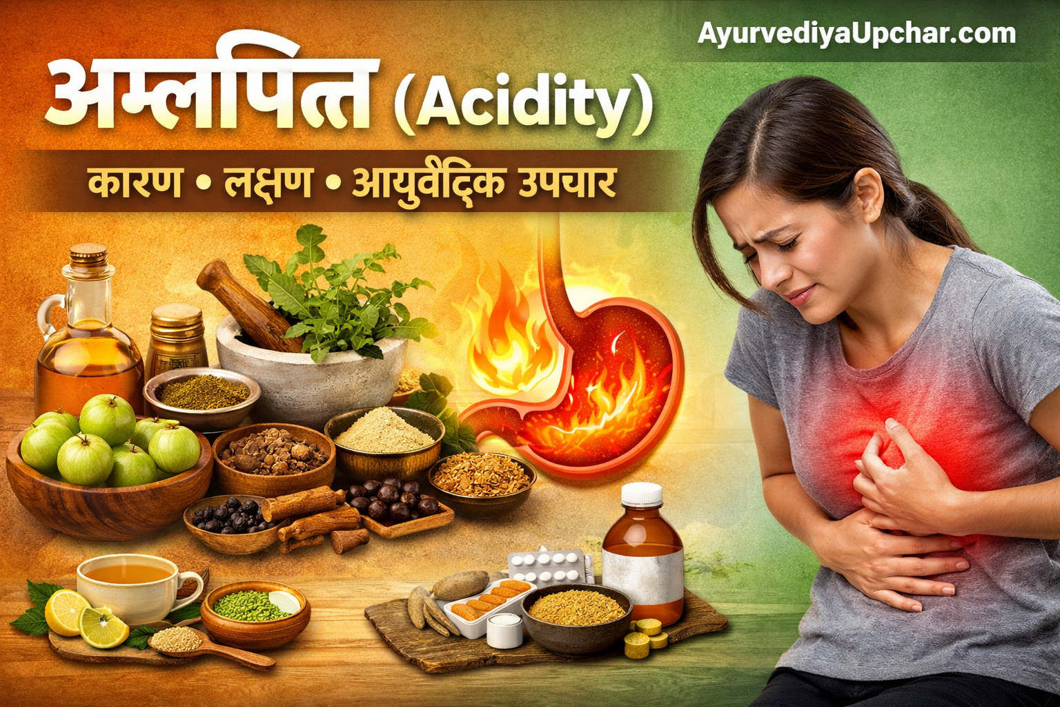 अम्लपित्त (Acidity) – कारण, लक्षण, प्रकार और आयुर्वेदिक उपचार