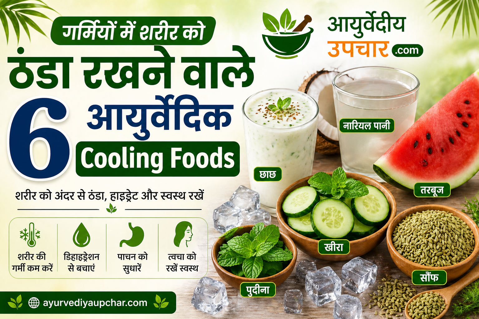 गर्मियों में शरीर को ठंडा रखने वाले 6 आयुर्वेदिक Cooling Foods