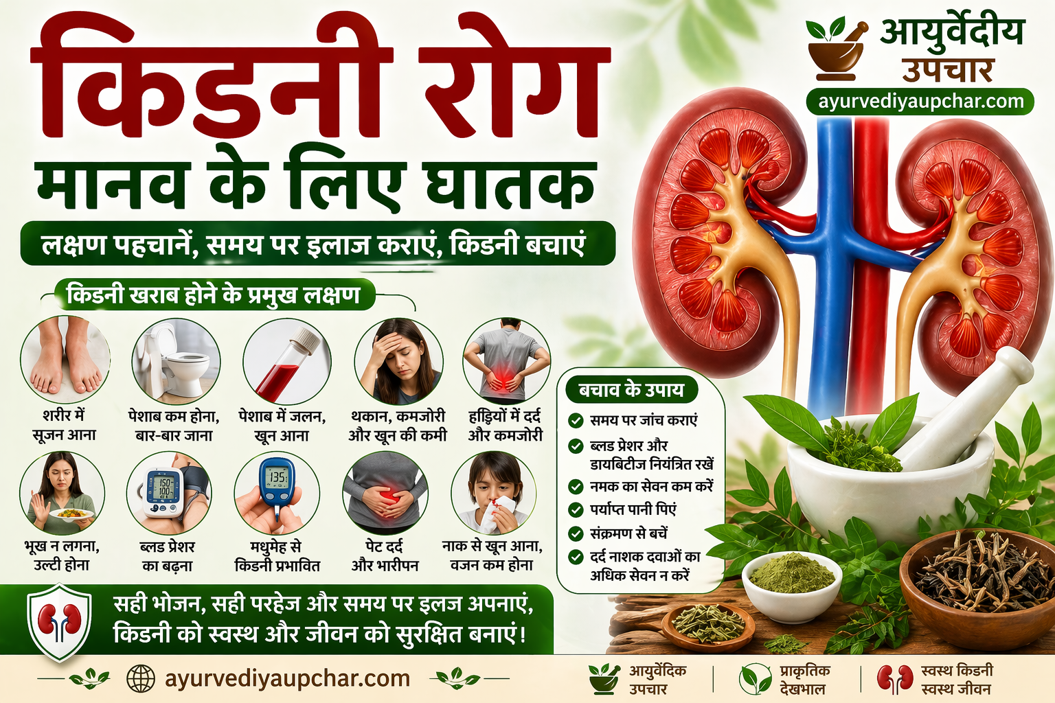 किडनी रोग मानव के लिए घातक: कारण, लक्षण, बचाव, आयुर्वेदिक देखभाल और सम्पूर्ण जानकारी