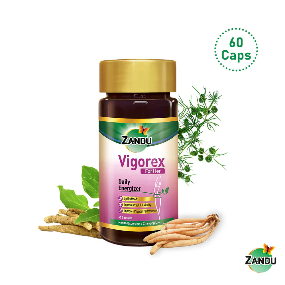 ZANDU Vigorex For Her Capsules | Remedy for Vigour, Vitality & Performance (60 Caps)