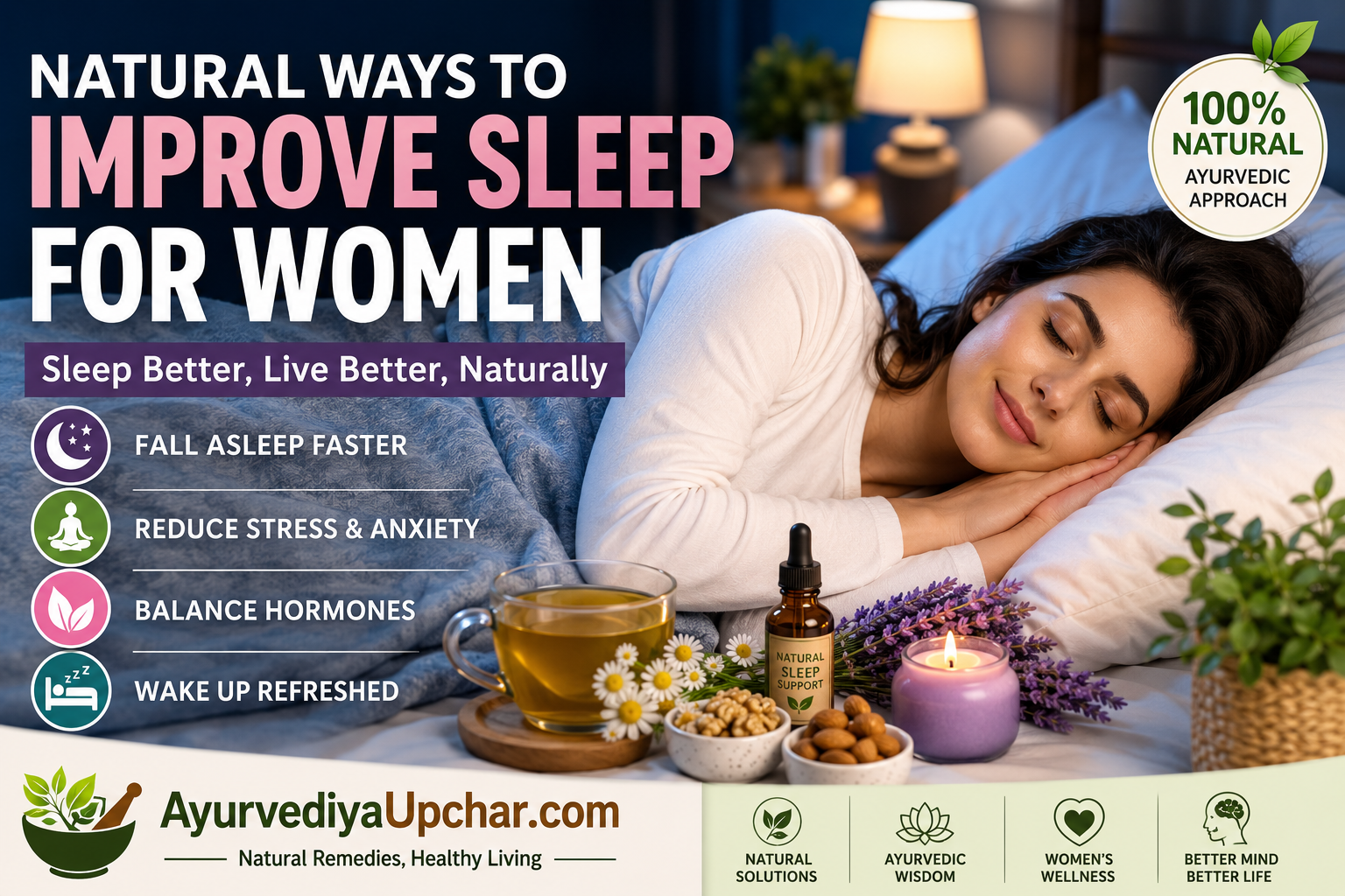 Natural Ways to Improve Sleep for Women: An Ayurvedic-Inspired Guide to Better Rest