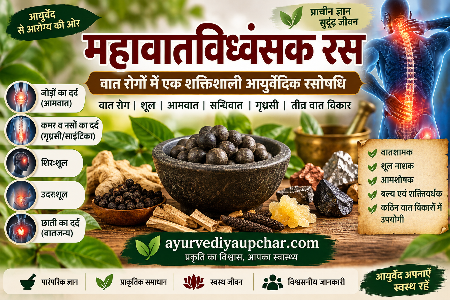 महावातविध्वंसक रस: वात विकारों और तीव्र शूल में पारंपरिक आयुर्वेदिक उपयोग