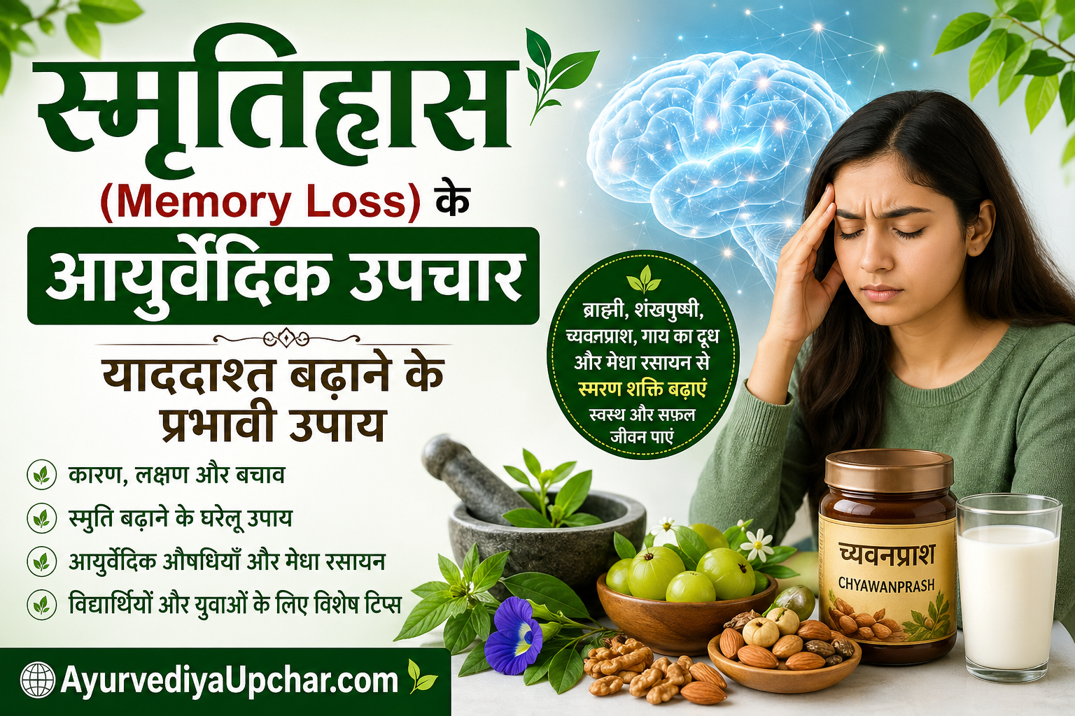 स्मृतिह्रास (Lack of Memory) – याददाश्त की कमी, कारण, लक्षण एवं आयुर्वेदिक उपचार