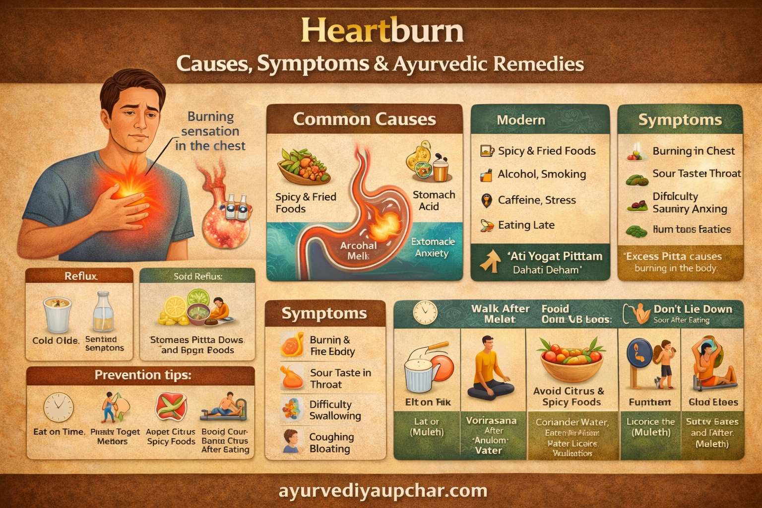 हार्टबर्न (Heartburn) क्या है? कारण, लक्षण, आयुर्वेदिक उपचार और बचाव