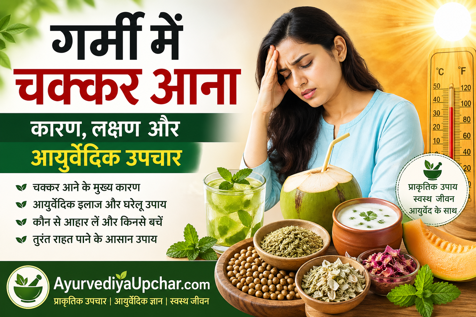 गर्मी में चक्कर आना: कारण, लक्षण और आयुर्वेदिक उपाय | Ayurvedic Treatment for Dizziness in Summer