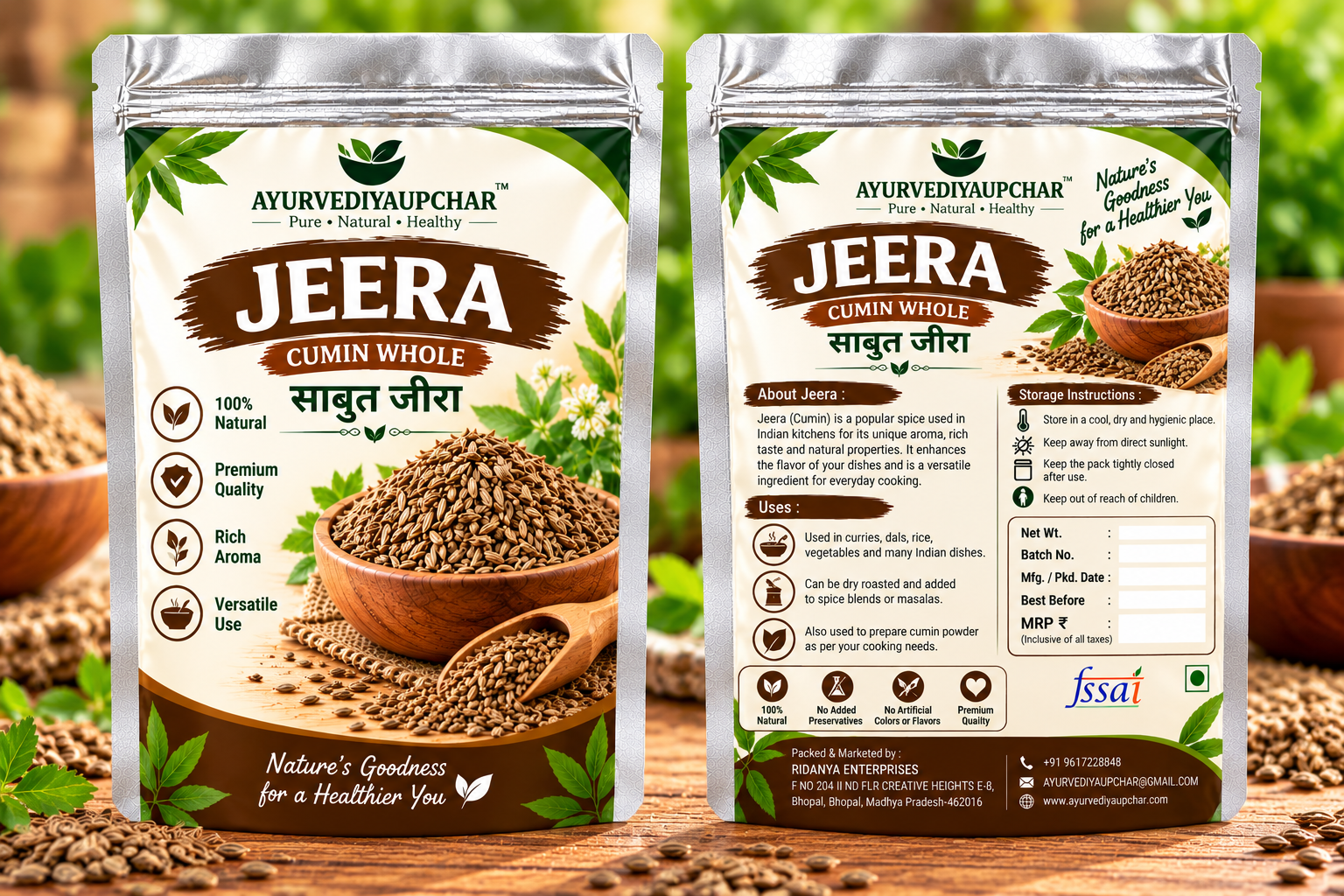 AyurvediyaUpchar Sabut Jeera | Premium Whole Cumin Seeds