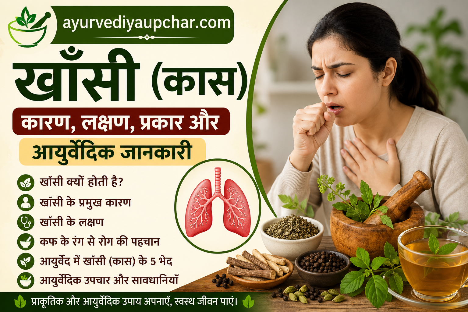 खाँसी (कास) क्या है? कारण, लक्षण, प्रकार और आयुर्वेदिक उपचार