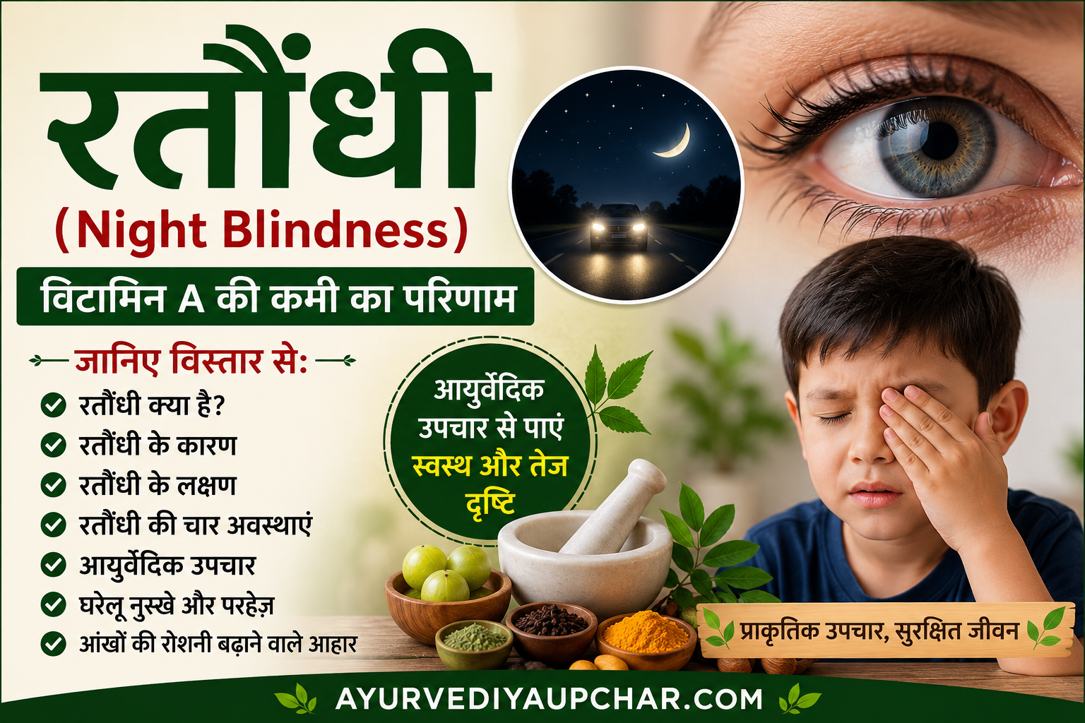 रतौंधी (Night Blindness) : विटामिन A की कमी से होने वाला नेत्र रोग