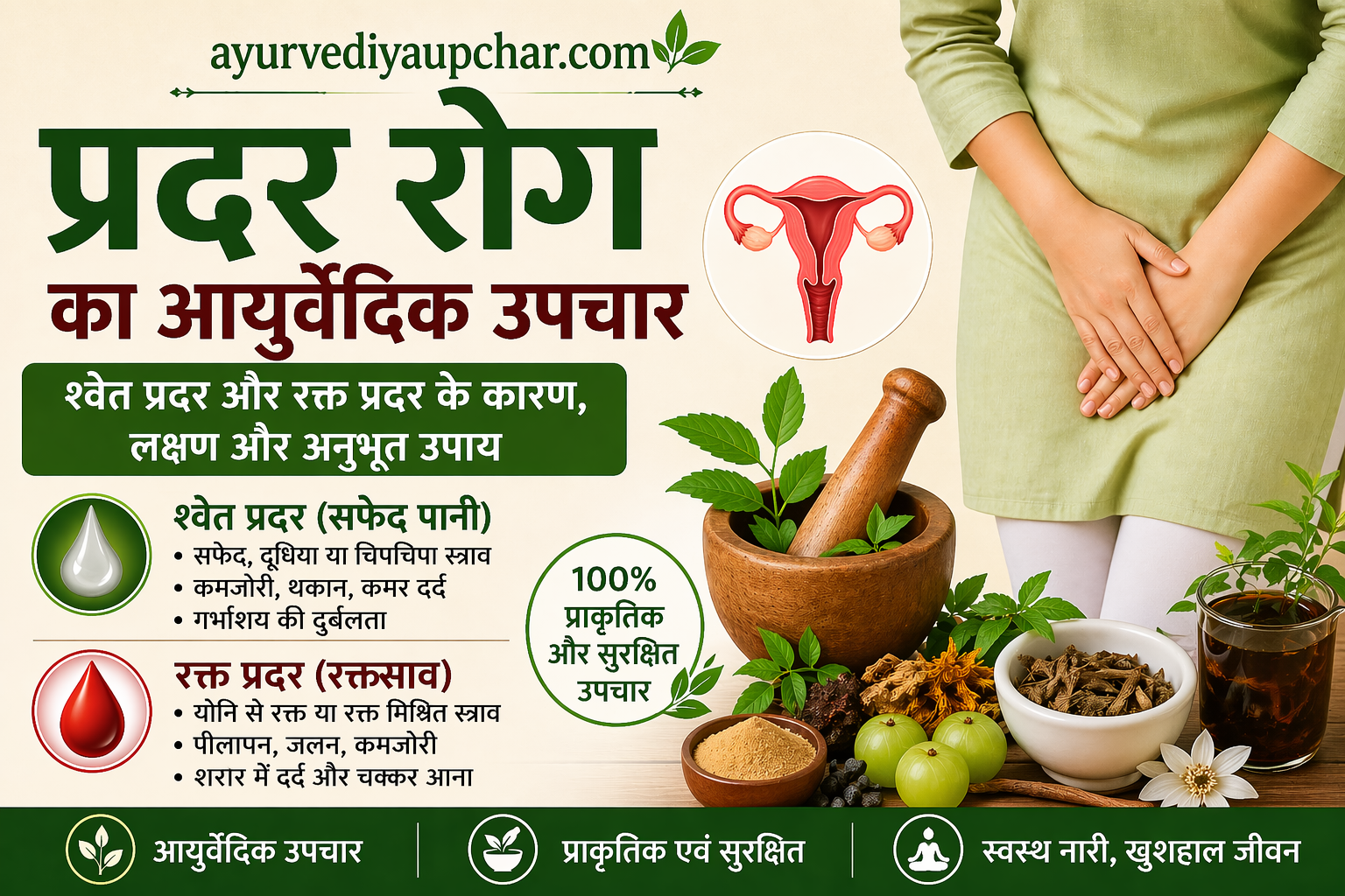 प्रदर रोग (श्वेत प्रदर और रक्त प्रदर) का अनुभूत आयुर्वेदिक उपाय