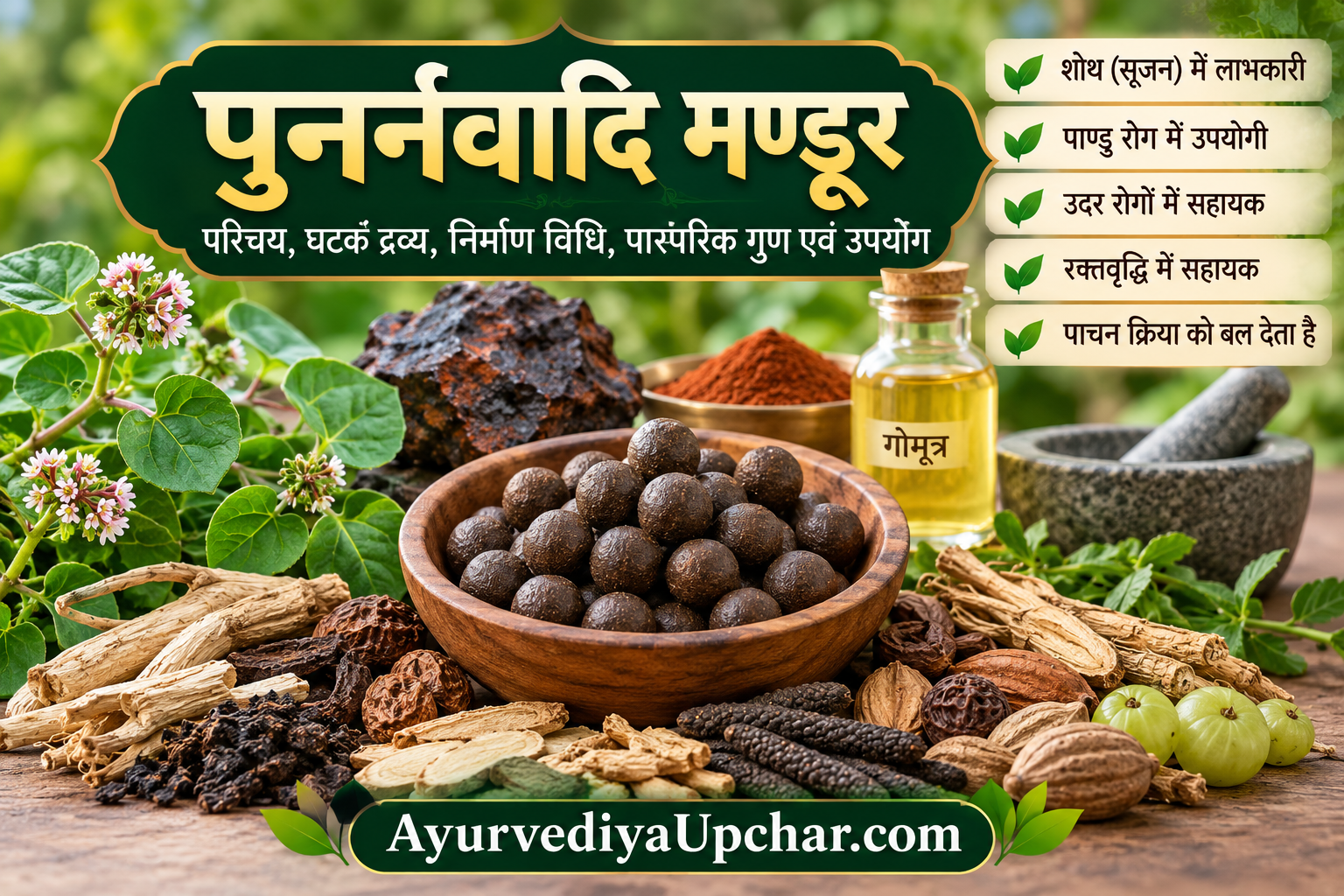 पुनर्नवादि मण्डूर: परिचय, घटक द्रव्य, निर्माण विधि, पारंपरिक गुण एवं उपयोग