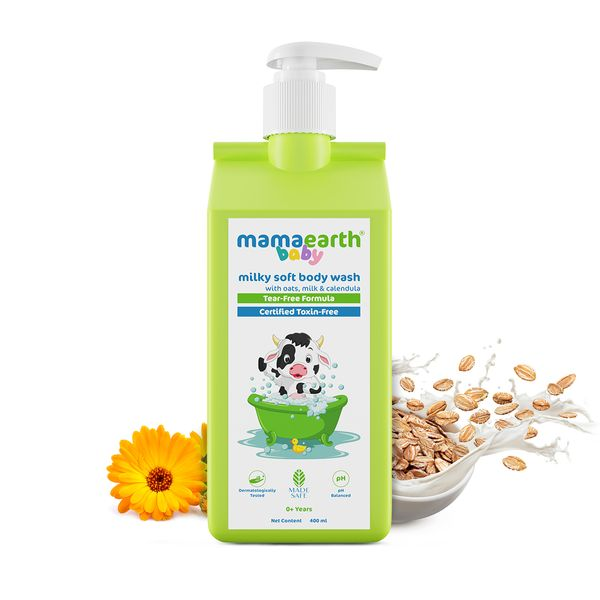 Mamaearth Milky Soft Body Wash for Babies with Oats, Milk and Calendula