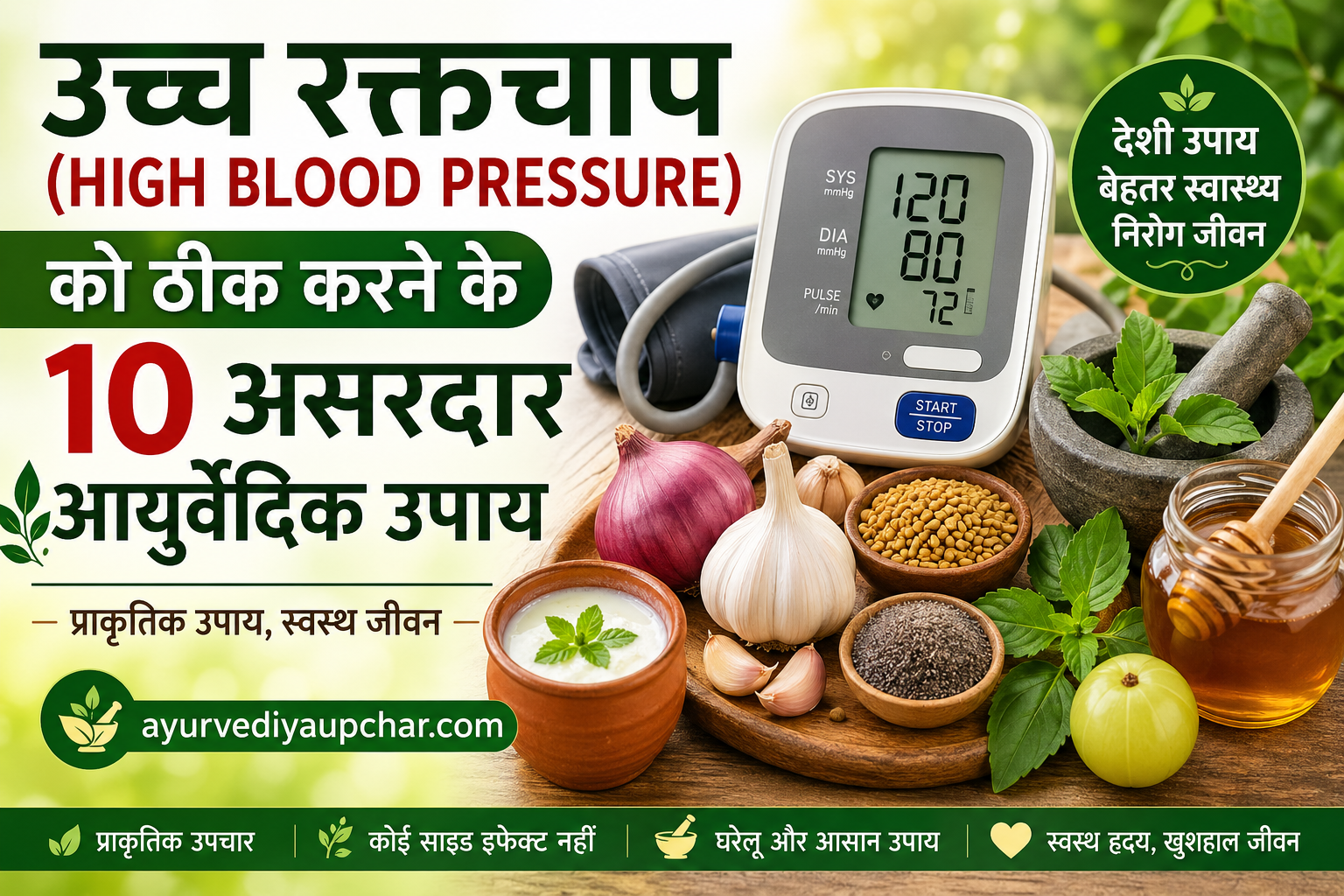 उच्च रक्तचाप (High Blood Pressure) को ठीक करने के देशी उपाय