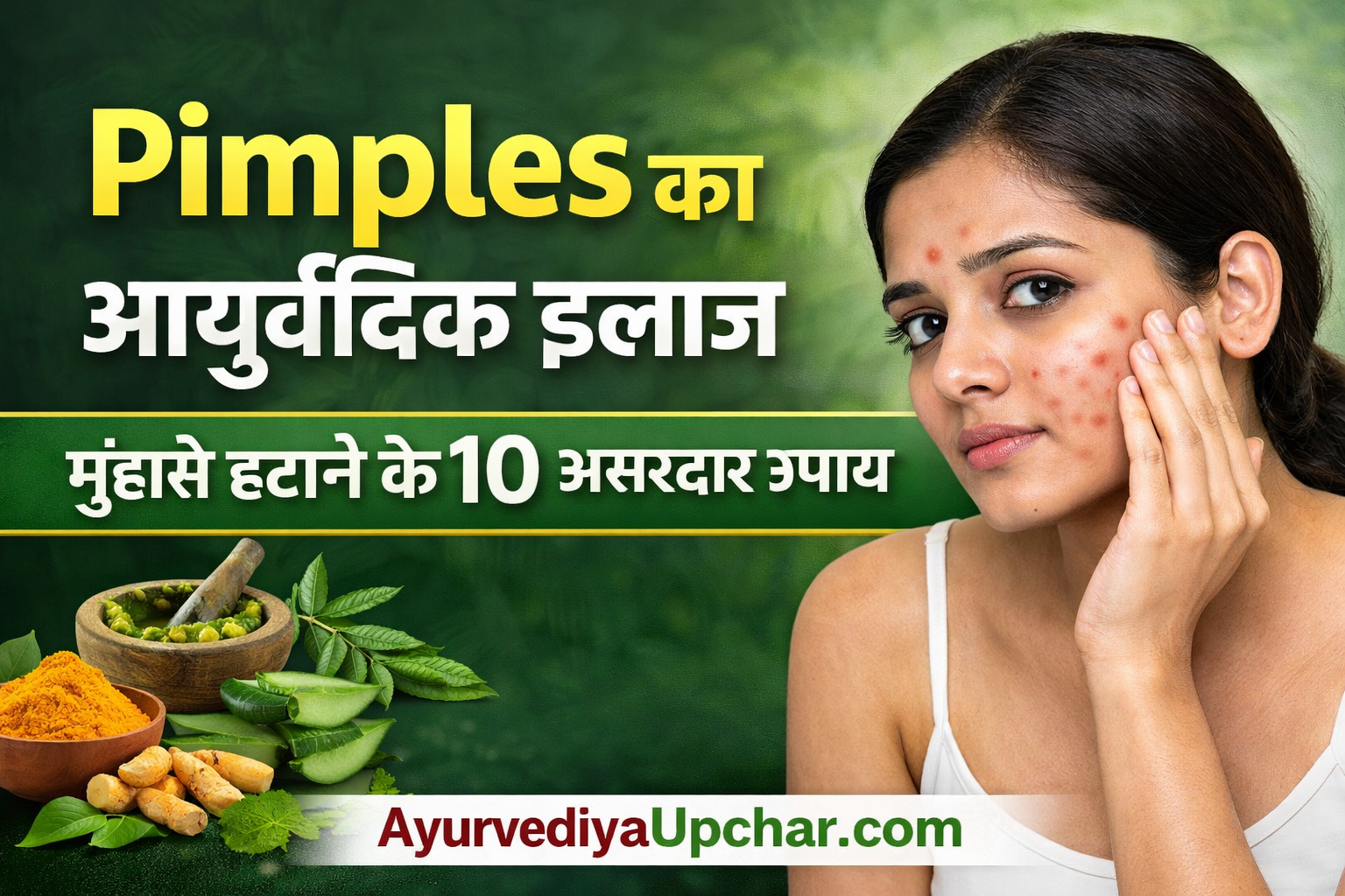 मुंहासे (Pimples) का आयुर्वेदिक इलाज – कारण, लक्षण, डाइट और 10 असरदार उपाय