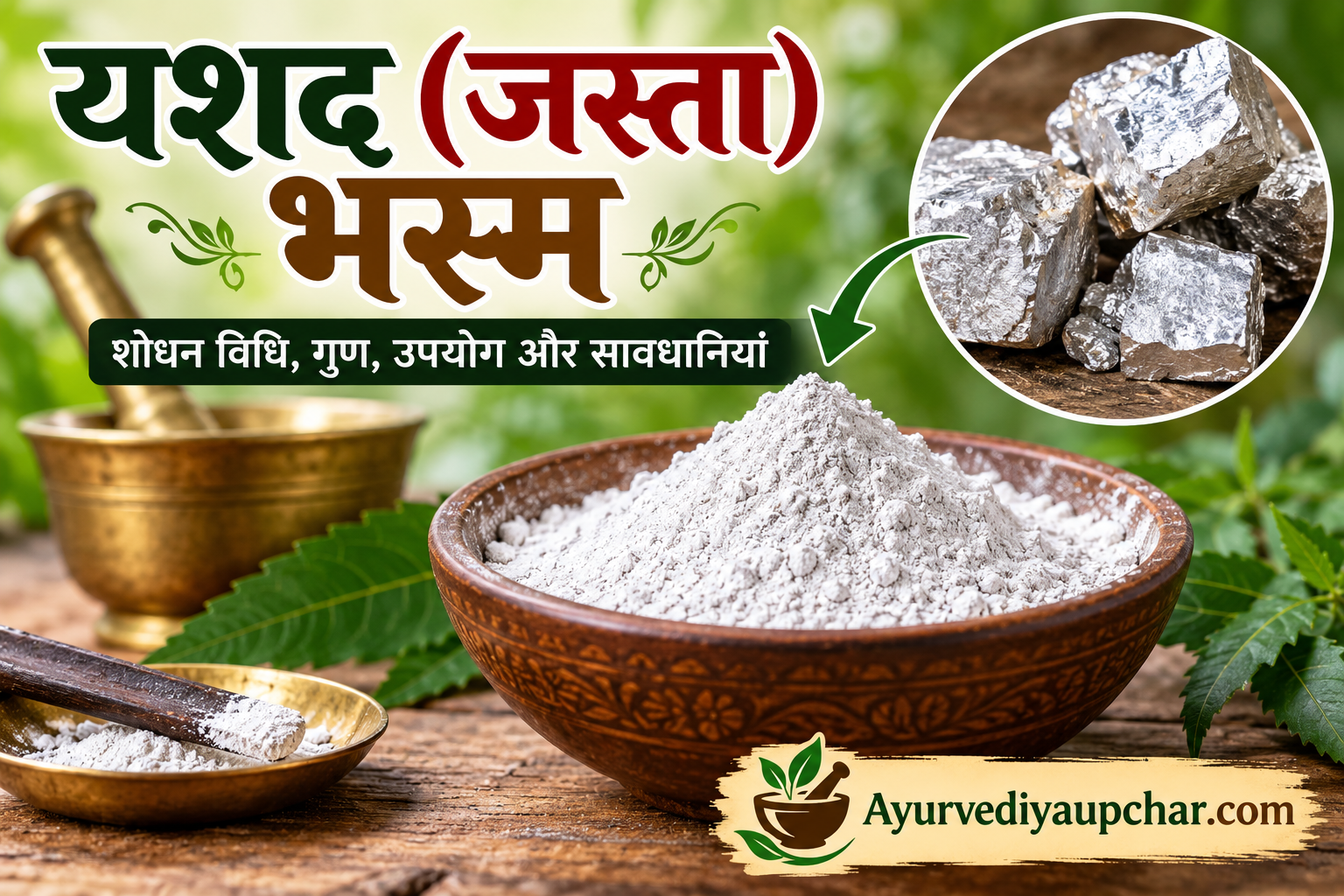 यशद भस्म (जस्ता भस्म): शोधन विधि, गुण, उपयोग और सावधानियां