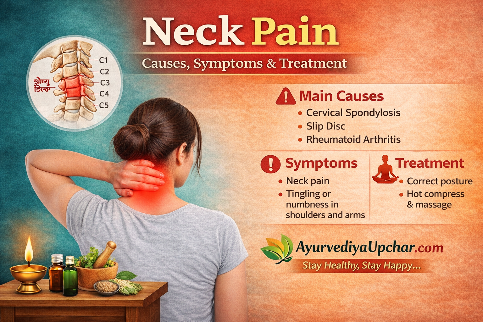 गर्दन दर्द: कारण, लक्षण और आसान घरेलू समाधान | Cervical Pain Guide