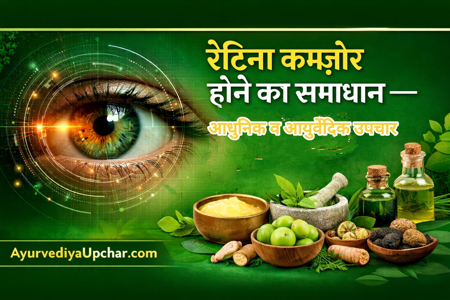 रेटिना कमजोर होने पर उपचार, कारण, लक्षण, बचाव व आयुर्वेदिक उपाय — संपूर्ण गाइड | Retina Weakness Treatment in Hindi