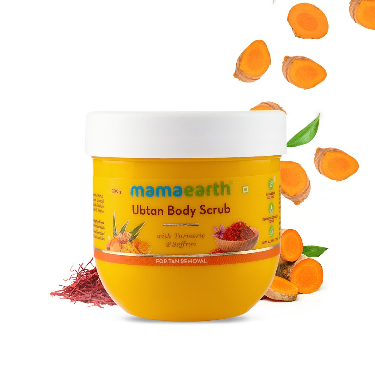 Mamaearth Ubtan Body Scrub with Turmeric and Saffron for Tan Removal