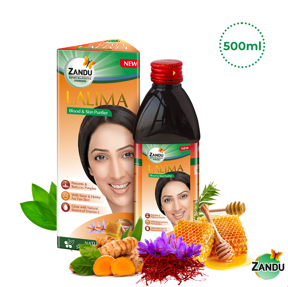 Zandu Lalima Syrup | Scientifically Proven Blood Purifier Syrup for Glowing, Acne & Pimple Free Face