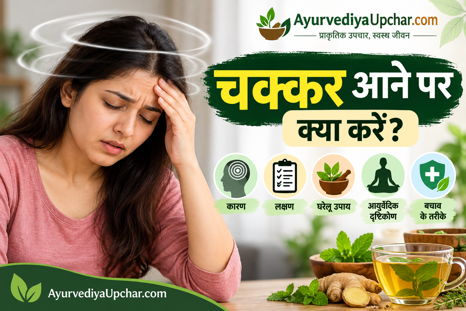 चक्कर आने पर क्या करें? कारण, लक्षण, घरेलू उपाय, आयुर्वेदिक दृष्टिकोण और बचाव की पूरी जानकारी