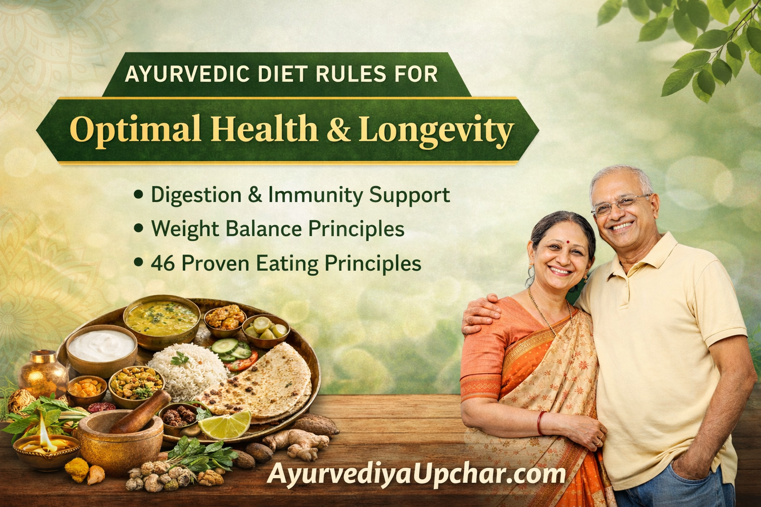 Ayurvedic Diet Rules for Optimal Health & Long Life 46 Timeless Ayurvedic Principles of Eating