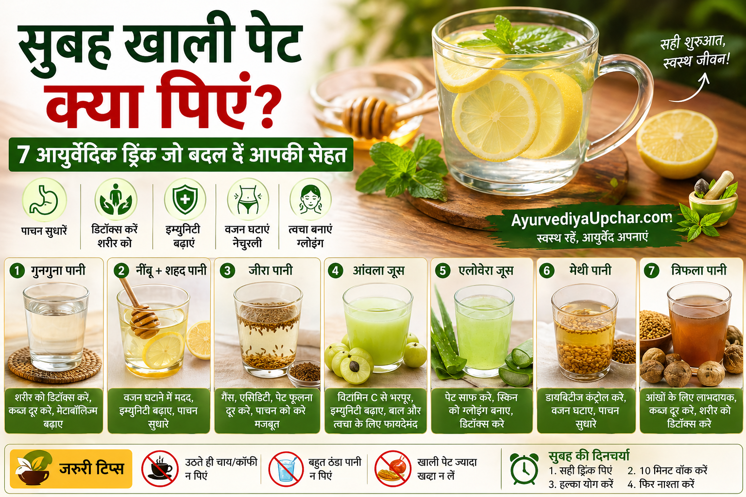 सुबह खाली पेट क्या पिएं?
