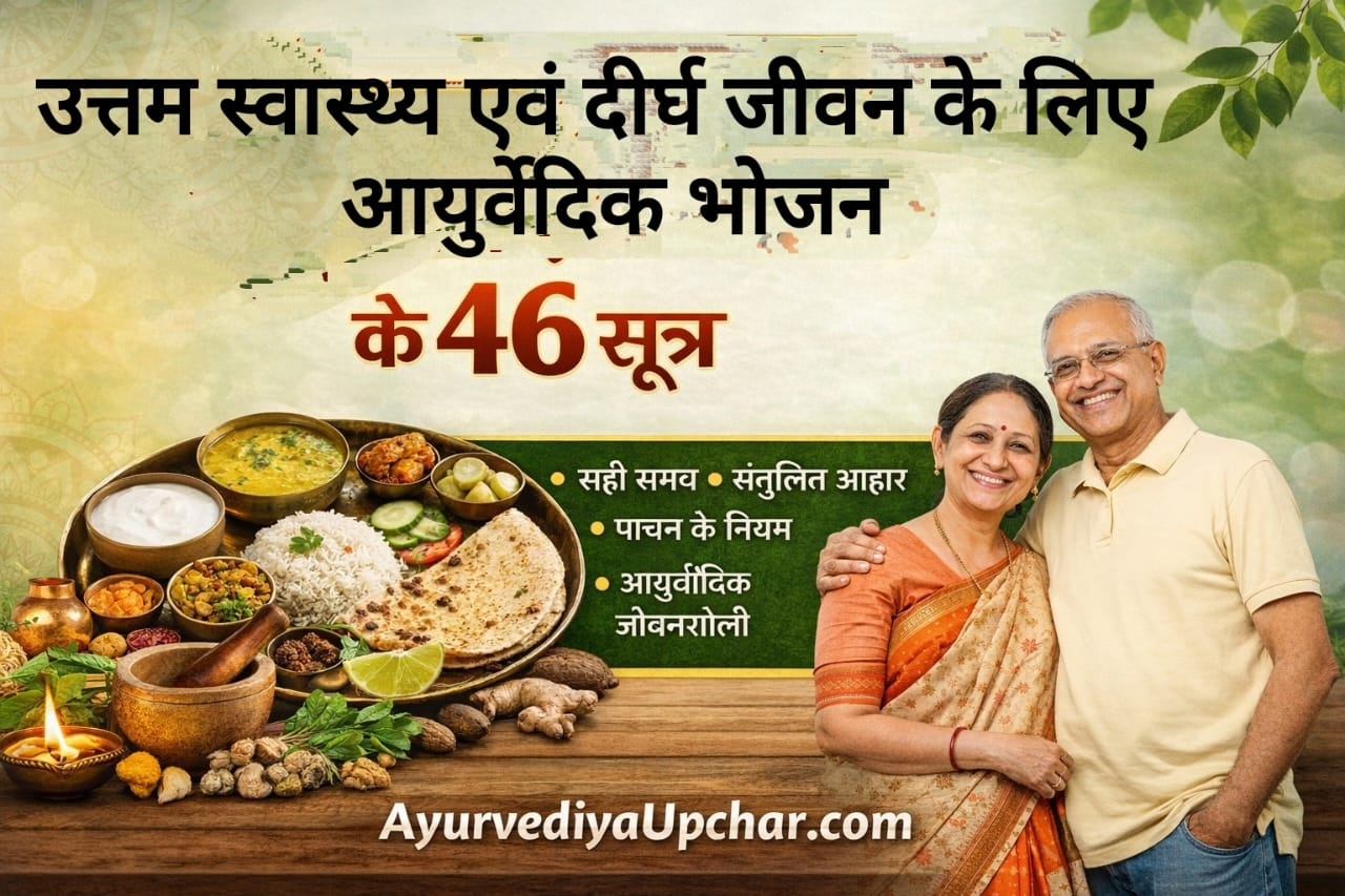 उत्तम स्वास्थ्य एवं दीर्घ जीवन के लिए आयुर्वेदिक भोजन संबंधी 46 सूत्र
